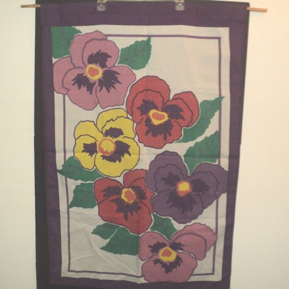 New Creative Enterprises 1994 Pansy Flag Decorative Vertical 42" x 28.5" - Picture 4 of 6